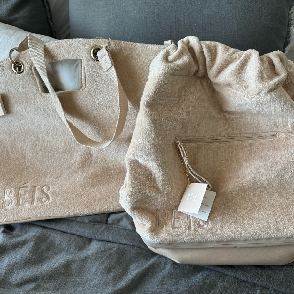 BEIS tote and backpack